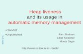 Heap liveness  and its usage in  automatic memory management