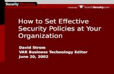 How to Set Effective Security Policies at Your Organization