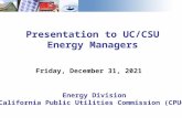 Presentation to UC/CSU Energy Managers
