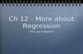 Ch 12 - More about Regression