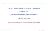 CS 267 Applications of Parallel Computers Lecture 10:  Sources of Parallelism and Locality