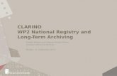 CLARINO WP2 National Registry and Long-Term Archiving