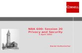 NBA 600: Session 20 Privacy and Security 3 April 2003