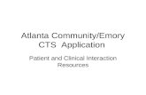 Atlanta Community/Emory CTS  Application
