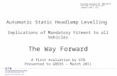 Automatic Static Headlamp Levelling   Implications of Mandatory Fitment to all Vehicles