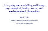 Analysing and modelling wellbeing: psychological, bodily, social, and environmental dimensions