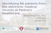 Identifying RA patients from the electronic medical records at Partners HealthCare