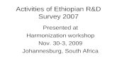 Activities of Ethiopian R&D Survey 2007