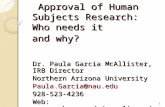 Approval of Human Subjects Research:  Who needs it  and why?