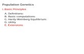 Population Genetics I. Basic Principles    A. Definitions:    B. Basic computations: