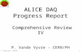ALICE DAQ Progress Report  Comprehensive Review IV P. Vande Vyvre – CERN/PH
