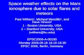 Space weather effects on the Mars ionosphere due to solar flares and meteors