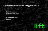 Can Bankers can be bloggers too ?