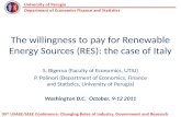The willingness to pay for Renewable Energy  Sources (RES): the  case of Italy