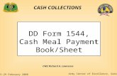 DD Form 1544, Cash Meal Payment Book/Sheet