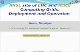 ANSL site of  LHC and ALICE Computing Grids. Deployment and Operation .