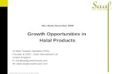 Abu Dhabi November 2008 Growth Opportunities in  Halal Products Dr Mah Hussain-Gambles (PhD)