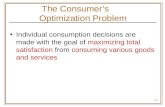 The Consumer’s       Optimization Problem