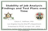 Stability of Job Analysis Findings and Test Plans over Time Calvin C. Hoffman, PhD