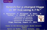 Search for a charged Higgs in  H + cs  using 4.7 fb -1