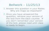 Bellwork – 11/25/13