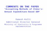 COMMENTS ON THE PAPER  “Accounting Methods of China’s Annual Expenditure-Based GDP ”