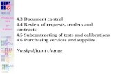 4.3 Document control 4.4 Review of requests, tenders and contracts