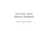 Do Your Own Needs Analysis Dennis Egan W1UE