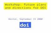 Workshop: future plans and directions for DOI