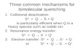 Three common mechanisms for bimolecular quenching