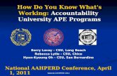 How Do You Know What's Working:  Accountability  University APE Programs