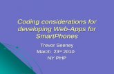 Coding considerations for developing Web-Apps for SmartPhones