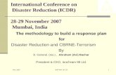 International Conference on  Disaster Reduction (ICDR) 28-29 November 2007  Mumbai ,  India