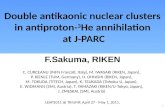 Double  antikaonic  nuclear clusters in antiproton- 3 He annihilation  at J-PARC
