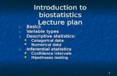 Introduction to biostatistics Lecture plan