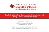 Exploring Reading Success: An Intervention with Entry Level Courses: GEN 105
