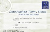 Data Analysis Team : Status   (since the last AW)