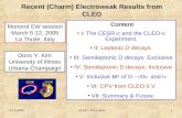 Recent (Charm) Electroweak Results from CLEO