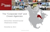 The “Corporate Veil” and Crown Agencies Dermot Muir, General Counsel Infrastructure Ontario