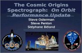 The Cosmic Origins Spectrograph:   On Orbit Performance Update