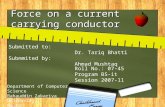 Force on a current carrying conductor