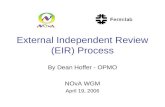 External Independent Review (EIR) Process