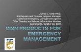 CISN Products for emergency management