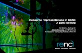 Resource Representations in GENI: A path forward