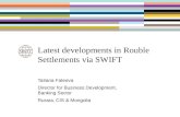 Latest developments in Rouble Settlements via SWIFT