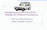 Background to NHTSA NCAP Ratings for Rollover Resistance