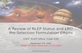 A Review of RLEP Status and LRO  Pre-Selection Formulation Efforts