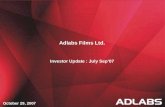 Adlabs Films Ltd. Investor Update : July Sep’07