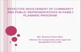 EFFECTIVE INVOLVEMENT OF COMMUNITY AND PUBLIC REPRESENTATIVES IN FAMILY PLANNING PROGRAM