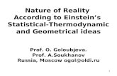 Nature of Reality  According to Einstein’s  Statistical-Thermodynamic  and Geometrical ideas